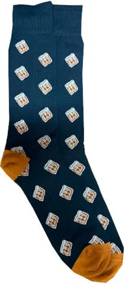 Lazyjack Press Men's Blue Whiskey Business Socks