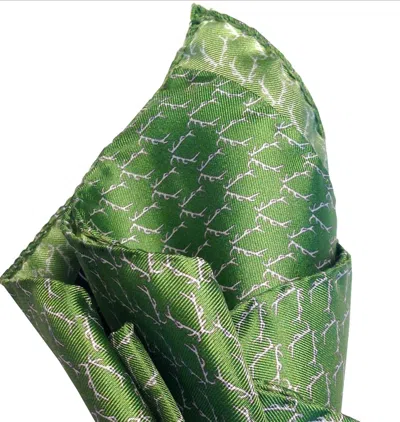 Lazyjack Press Men's Buckwild Green Pocket Square