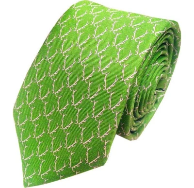 Lazyjack Press Men's Buckwild Green Tie In Gray