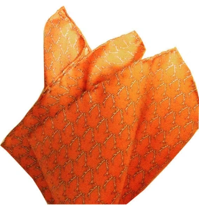Lazyjack Press Men's Buckwild Orange Pocket Square
