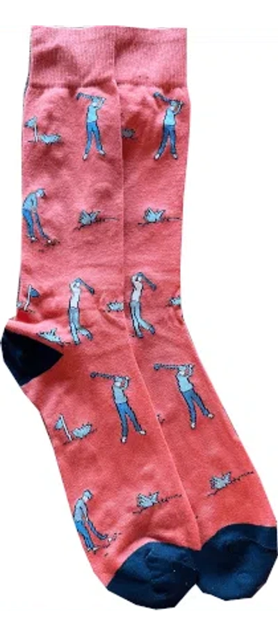Lazyjack Press Men's Foreplay Socks In Nantucket Red In Pink