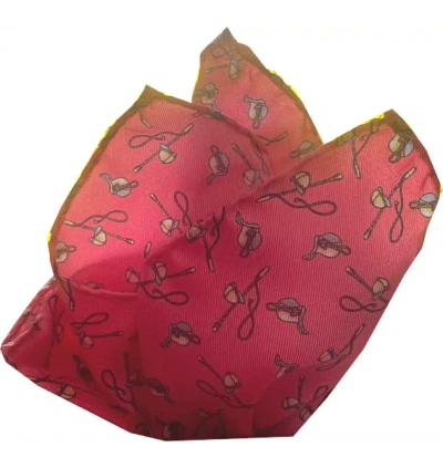 Lazyjack Press Men's Pink / Purple Hot To Trot Pocket Square In Coral