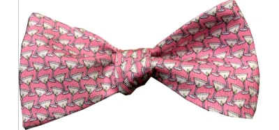 Lazyjack Press Men's Pink / Purple Shaken Not Stirred Bow Tie In Gray