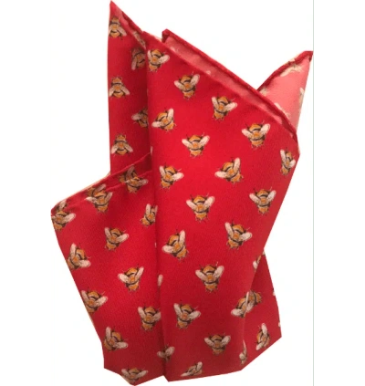 Lazyjack Press Men's Red Buzzed Pocket Square