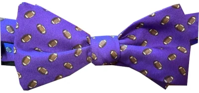 Lazyjack Press Men's Touchdown Bow Tie In Purple In Pink