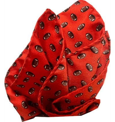 Lazyjack Press Men's Yellow / Orange Touchdown Pocket Square – Burnt Orange