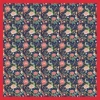 Lazyjack Press Women's Blue Garden Party Silk Scarf  Navy