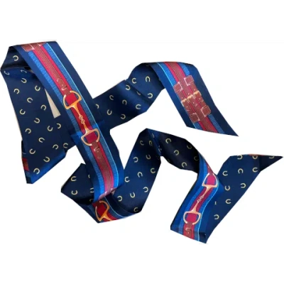 Lazyjack Press Women's Blue The Belvedere Scarf: Saddle Up