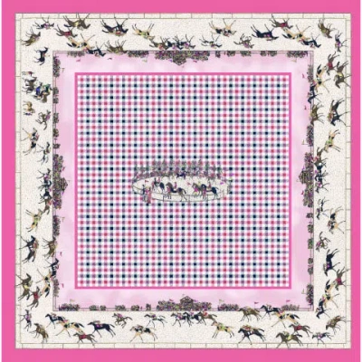 Lazyjack Press Women's The Mane Event Italian Silk Scarf Pink