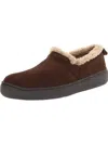 L.B. EVANS RODERIC MENS SUEDE FAUX FUR LINED LOAFER SLIPPERS