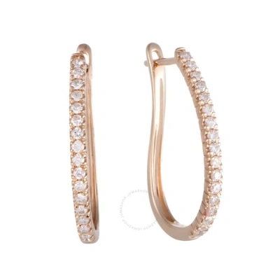 Lb Exclusive .50ct 14k Rose Gold Diamond Oval Hoop Earrings In Multi-color