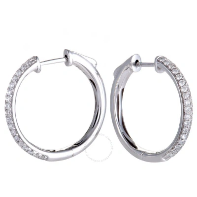 Lb Exclusive .65ct 14k White Gold Diamond Pave Round Hoop Earrings In Multi-color