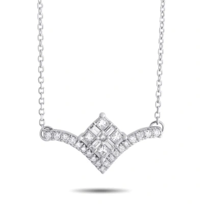 Lb Exclusive 10k White Gold 0.33 Ct Diamond Necklace In Multi-color