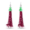 Lb Exclusive 11.50ct Briolette Diamond, Ruby And Jade Tassel Earrings Mf08-072524 In Red