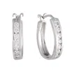 Lb Exclusive 1/2 Carat 14k White Gold Channel Set Diamond Huggies Hoop Earrings (0.5 Ctw) Diamonds In White