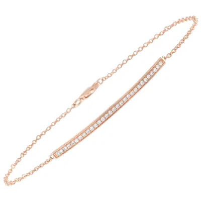 Pre-owned Lb Exclusive 14 Karat Rose Gold 0.25 Carat Diamond Bracelet In Red