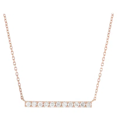 Pre-owned Lb Exclusive 14 Karat Rose Gold 0.25 Carat Diamond Pendant Necklace In Red