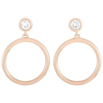 Pre-owned Lb Exclusive 14 Karat Rose Gold 0.31 Carat Diamond Earrings In Red
