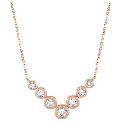 Pre-owned Lb Exclusive 14 Karat Rose Gold 0.50 Carat Diamond Pendant Necklace In Red