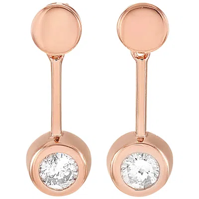 Pre-owned Lb Exclusive 14 Karat Rose Gold 0.58 Carat Diamond Earrings In Red