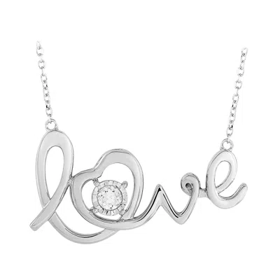 Pre-owned Lb Exclusive 14 Karat White Gold 0.10 Carat Diamond Pendant Necklace