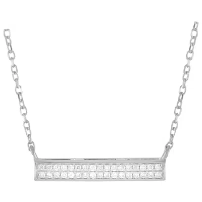 Pre-owned Lb Exclusive 14 Karat White Gold 0.10 Carat Diamond Pendant Necklace