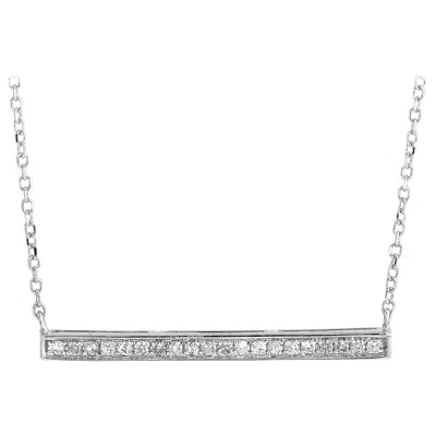 Pre-owned Lb Exclusive 14 Karat White Gold 0.10 Carat Diamond Pendant Necklace