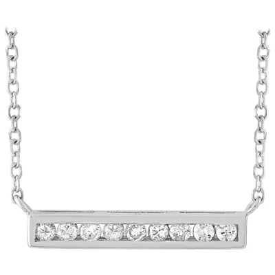 Pre-owned Lb Exclusive 14 Karat White Gold 0.10 Carat Diamond Pendant Necklace