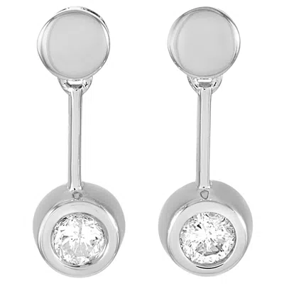 Pre-owned Lb Exclusive 14 Karat White Gold 0.25 Carat Diamond Earrings
