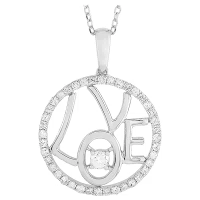 Pre-owned Lb Exclusive 14 Karat White Gold 0.30 Carat Diamond Pendant Necklace