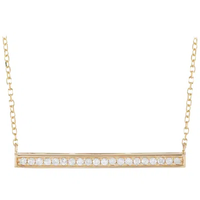 Pre-owned Lb Exclusive 14 Karat Yellow Gold 0.10 Carat Diamond Pendant Necklace