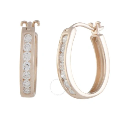 Lb Exclusive 14k Rose Gold .50 Carat Vs1 G Color Diamond Oval Hoop Huggies Earrings In Multi-color