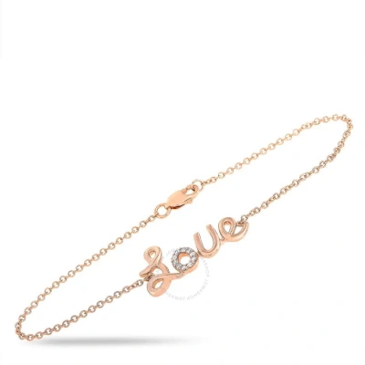 Lb Exclusive 14k Rose Gold 0.10 Ct Diamond Love Bracelet In Multi-color