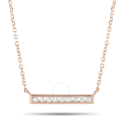 Lb Exclusive 14k Rose Gold 0.10 Ct Diamond Pendant Necklace In Multi-color