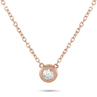 Lb Exclusive 14k Rose Gold 0.10 Ct Diamond Pendant Necklace In Multi-color