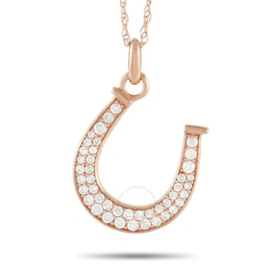 Lb Exclusive 14k Rose Gold 0.18 Ct Diamond Horseshoe Pendant Necklace In Multi-color