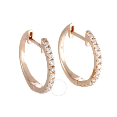 Lb Exclusive 14k Rose Gold 0.22 Ct Diamond Hoop Earrings In Multi-color