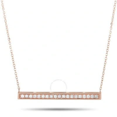 Lb Exclusive 14k Rose Gold 0.25ct Diamond Bar Necklace In Multi-color