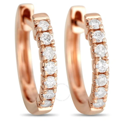 Lb Exclusive 14k Rose Gold 0.25ct Diamond Hoop Earrings In Multi-color