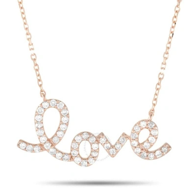 Lb Exclusive 14k Rose Gold 0.26 Ct Diamond Love Pendant Necklace In Multi-color