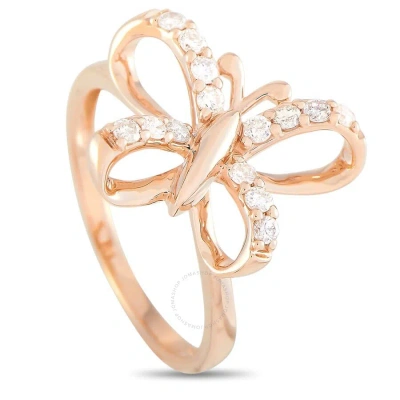 Lb Exclusive 14k Rose Gold 0.30 Ct Diamond Butterfly Ring In Multi-color