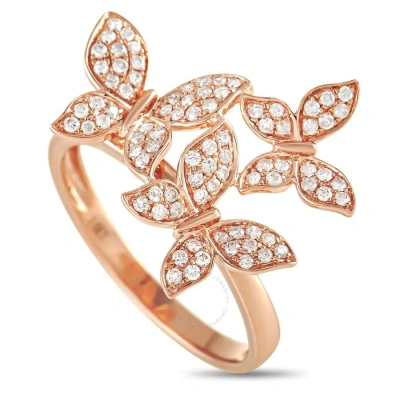 Lb Exclusive 14k Rose Gold 0.30 Ct Diamond Butterfly Ring In Multi-color