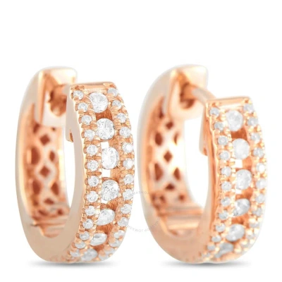 Lb Exclusive 14k Rose Gold 0.35 Ct Diamond Hoop Earrings In Multi-color