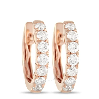 Lb Exclusive 14k Rose Gold 0.59ct Diamond Hoop Earrings In Multi-color