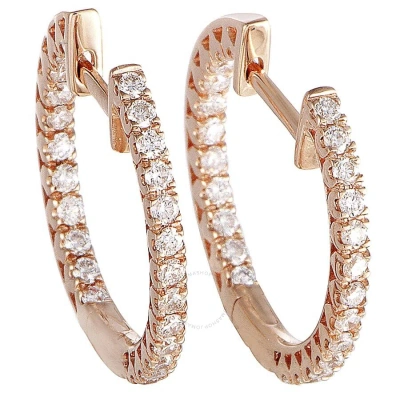 Lb Exclusive 14k Rose Gold 0.66 Ct Diamond Inside Out Hoop Earrings In Multi-color