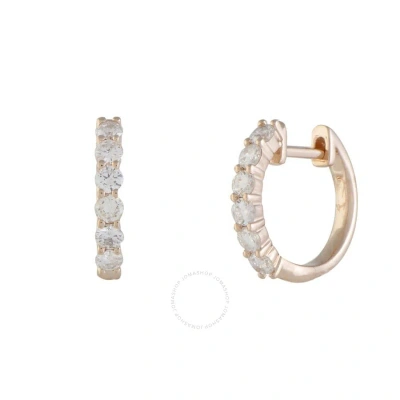 Lb Exclusive 14k Rose Gold 0.75 Ct Diamond Hoop Earrings In Multi-color