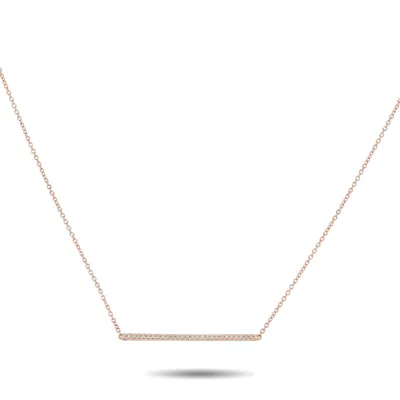 Lb Exclusive 14k Rose Gold 0.10ct Diamond Bar Necklace Pn16761-r