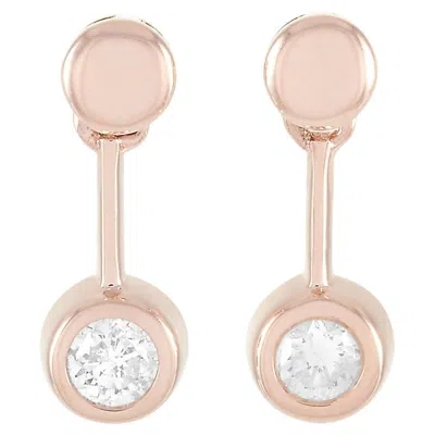 Pre-owned Lb Exclusive 14k Rose Gold 0.16 Ct Diamond Earrings In Red