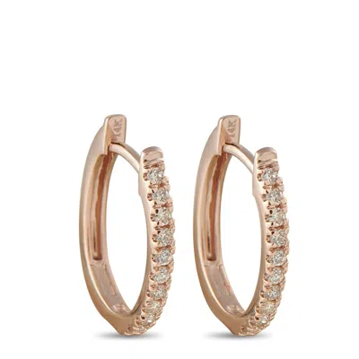 Lb Exclusive 14k Rose Gold 0.17ct Diamond Hoop Earrings Ps14-111925