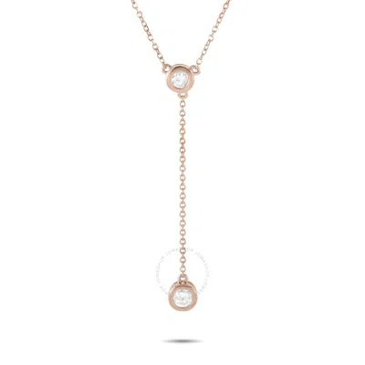 Lb Exclusive 14k Rose Gold 0.20 Ct Diamond Pendant Necklace